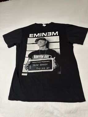 Tultex Black Vintage Eminem Graphic Short Sleeve Tee